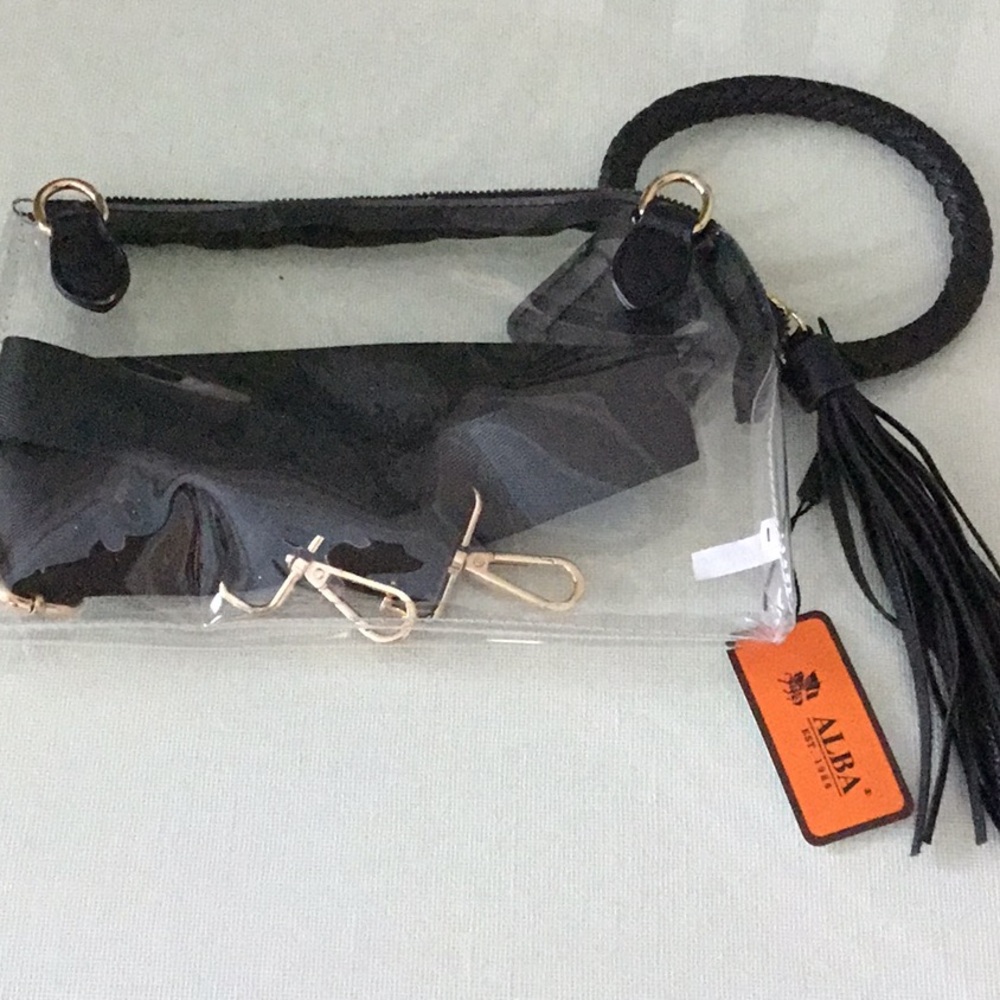 Alba Clear Tote with Braided Black Handle